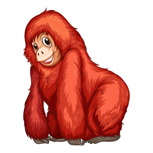 Jungle Safari Cheerful Orangutan Transparent Sticker